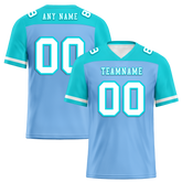 Custom Blue Aqua Raglan Sleeves White Personalized Authentic Football Jersey FBJ02-bc0f0b8